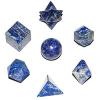 Natural Lapis Lazuli Gemstone Platonic Solids Geometry Set