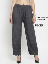 HUMAIRA FASHIONS RAYON HALF CHIKAN PALAZZO