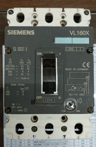 SIEMENS 125A 3P MCCB