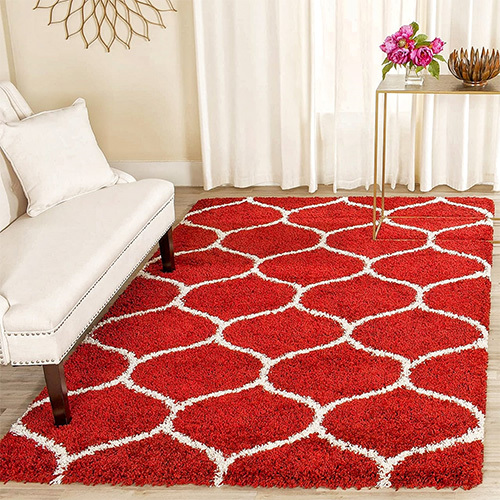 Red Rectangle Floor Rugs