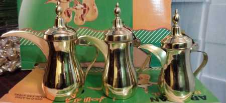 BRASS DALLAH COFFEE POT SET