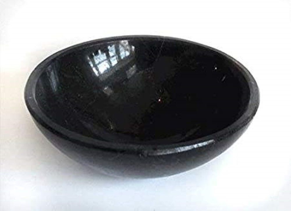 Natural Black Agate Gemstone Crystal Bowl