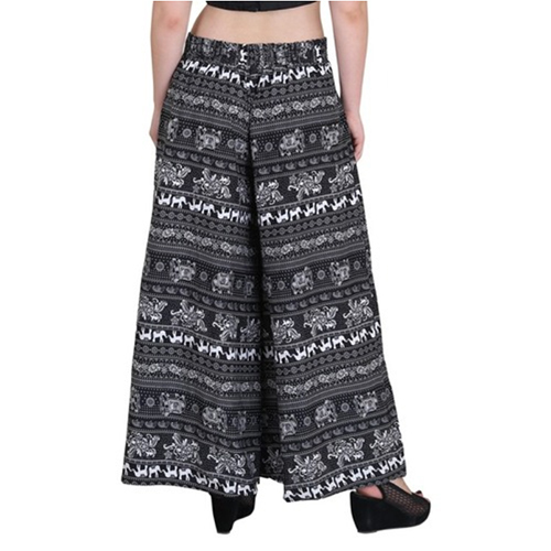Ladies Elephant Printed Crepe Palazzo