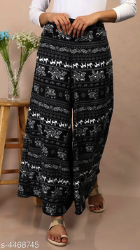 HUMAIRA FASHIONS ELEPHANT PRINTED CREPE PALAZZO