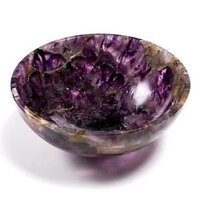 Natural Amethyst Gemstone Crystal Bowl - 4 Inch Round Brilliant Cut | A+ Grade, 100 Grams, Natural Purple Stone