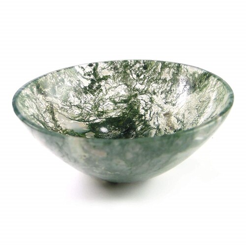 Natural Moss Agate Stone Gemstone Crystal Bowl