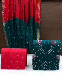 Women Designer Bandhej Salwar Suit Dress Materials