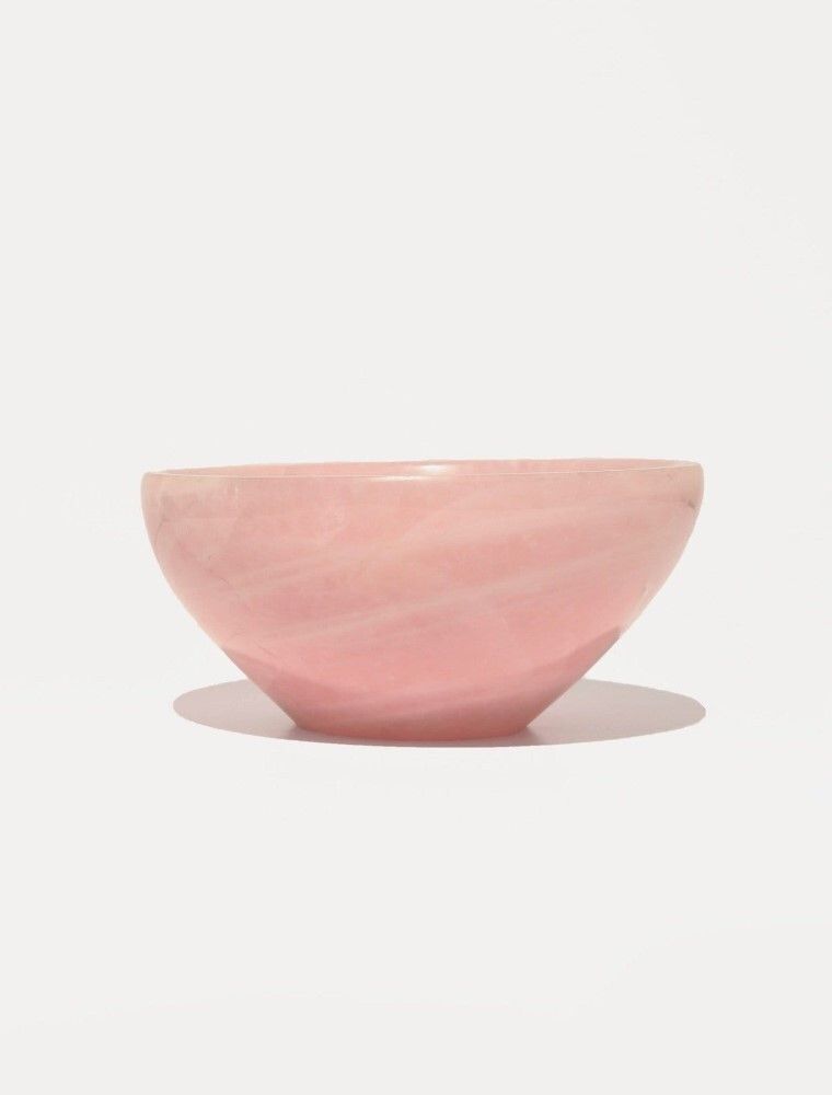 Natural Rose Quartz Stone Gemstone Crystal Bowl