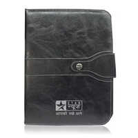 Promotional Conference Folder - Leather Material, 12x9 Inches, Black Color - Elegant Rectangle Design For Effective Promotional Usage