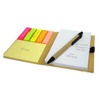 Eco Sticky Note Pad With Pen - Paper Rectangle Shape | Workplace Tidy And Organized, High-quality Material, Durable Usage, Convenient Note-taking