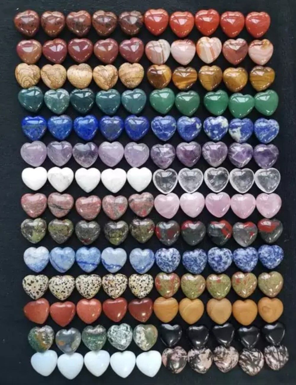 Mix Gemstone Crystal Puffy Heart