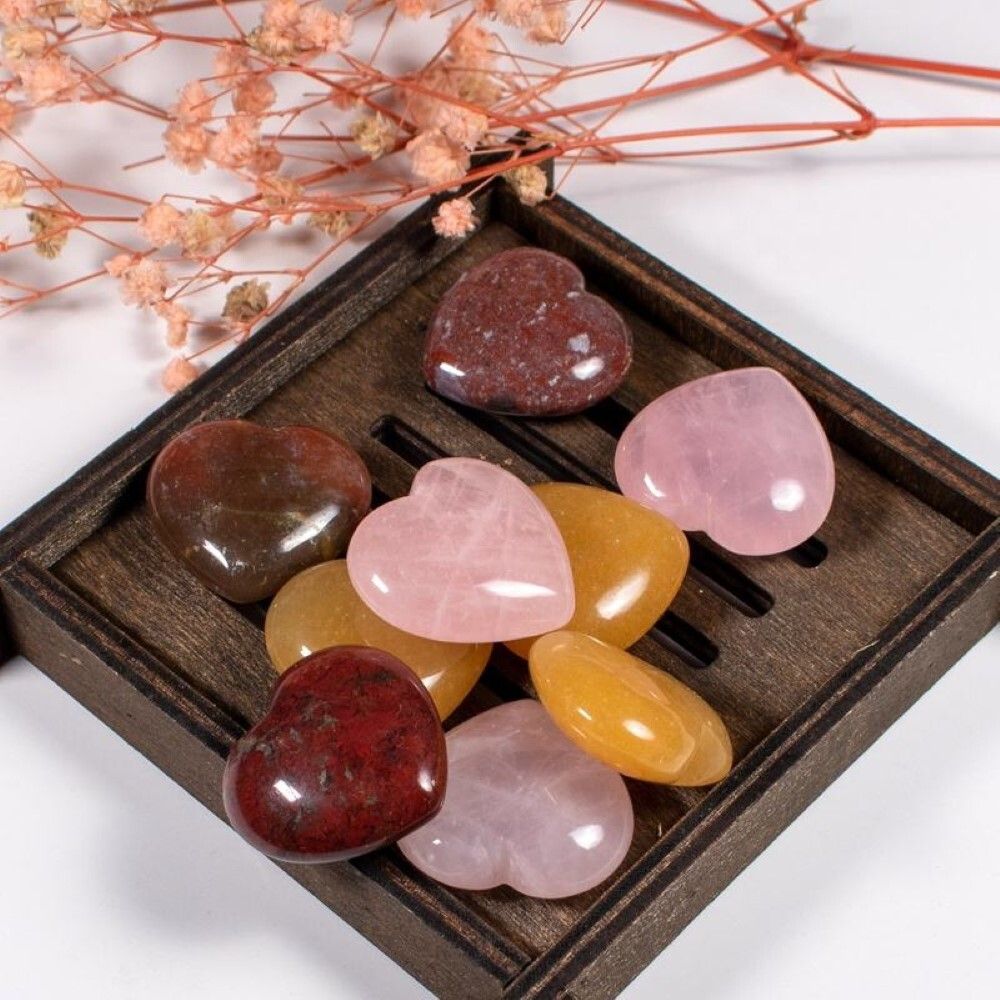 Mix Gemstone Crystal Puffy Heart