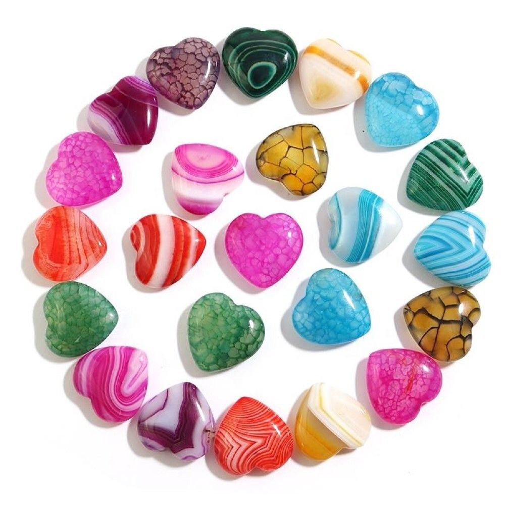 Mix Gemstone Crystal Puffy Heart