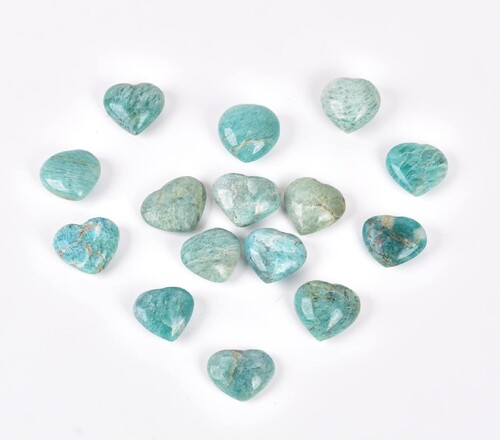Natural Amazonite Gemstone Crystal Puffy Heart