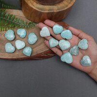 Natural Amazonite Gemstone Crystal Puffy Heart