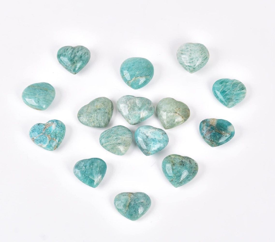 Natural Amazonite Gemstone Crystal Puffy Heart