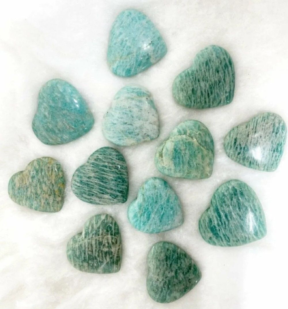 Natural Amazonite Gemstone Crystal Puffy Heart