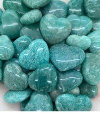 Natural Amazonite Gemstone Crystal Puffy Heart