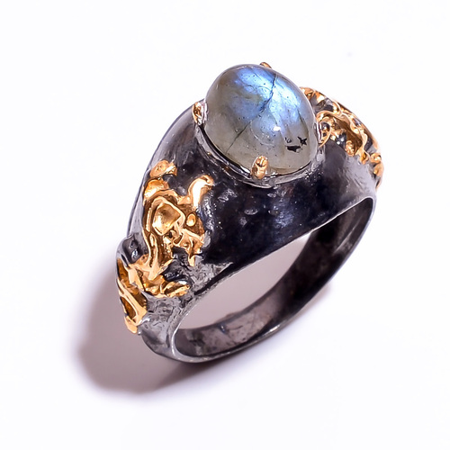 Wholesale Labradorite Gold Plated And Rhodium Plated Rings Solid 925 Sterling Silver handmade Jewelry