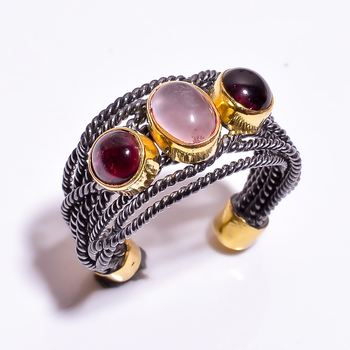 Wholesale Labradorite Gold Plated And Rhodium Plated Rings Solid 925 Sterling Silver handmade Jewelry