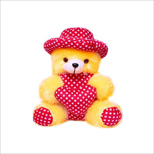 Soft Teddy With Soft Heart - Super Soft Material, 29 Cm Size, Bright Yellow Color | Stuffed with Cotton for Extra Cuddly Comfort