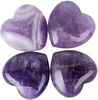 Natural Amethyst Gemstone Crystal Puffy Heart