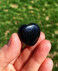 Natural Black Obsidian Gemstone Crystal Puffy Heart