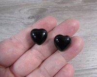 Natural Black Obsidian Gemstone Crystal Puffy Heart