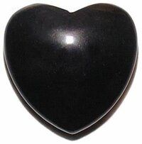 Natural Black Obsidian Gemstone Crystal Puffy Heart