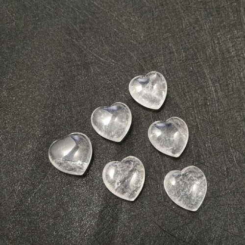 Natural Clear Quartz Stone Gemstone Crystal Puffy Heart