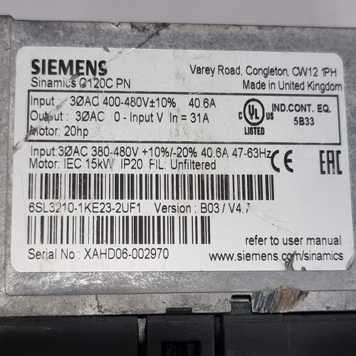 SIEMENS 6SL3210-1KE23-2UF1 POWER MODULE