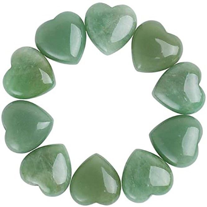 Natural Green Aventurine Stone Gemstone Crystal Puffy Heart