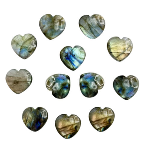 Natural Lebradorite Stone Gemstone Crystal Puffy Heart