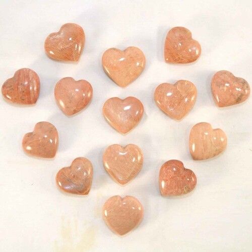 Natural Sun Stone Gemstone Crystal Puffy Heart