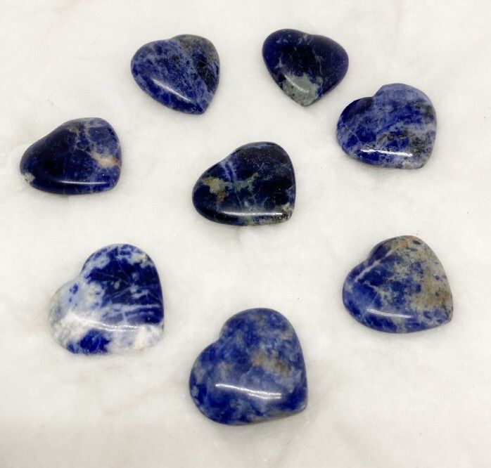 Natural Sodalite Stone Gemstone Crystal Puffy Heart