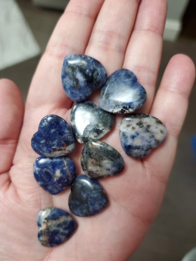 Natural Sodalite Stone Gemstone Crystal Puffy Heart