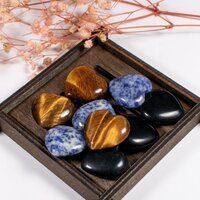 Natural Tiger Eye Stone Gemstone Crystal Puffy Heart