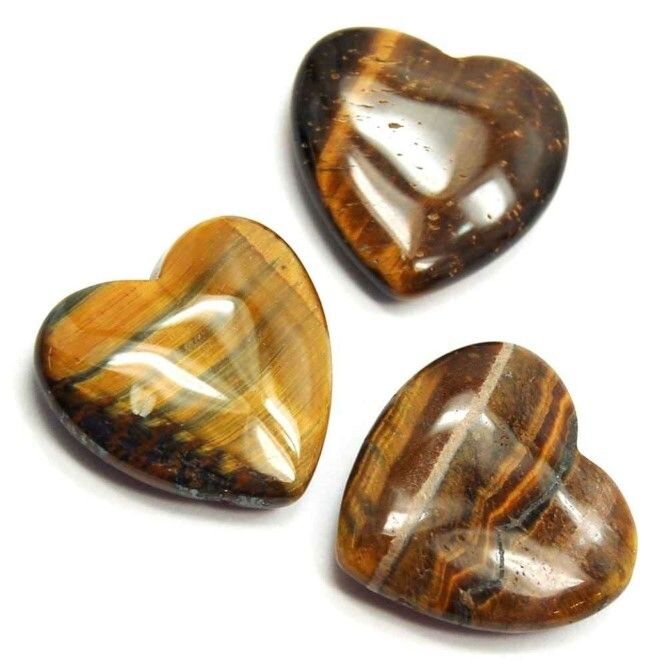 Natural Tiger Eye Stone Gemstone Crystal Puffy Heart