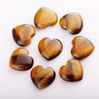 Natural Tiger Eye Stone Gemstone Crystal Puffy Heart