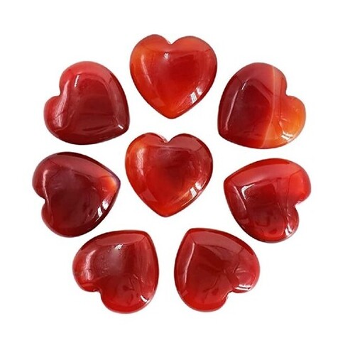 Natural Red Jasper Stone Gemstone Crystal Puffy Heart