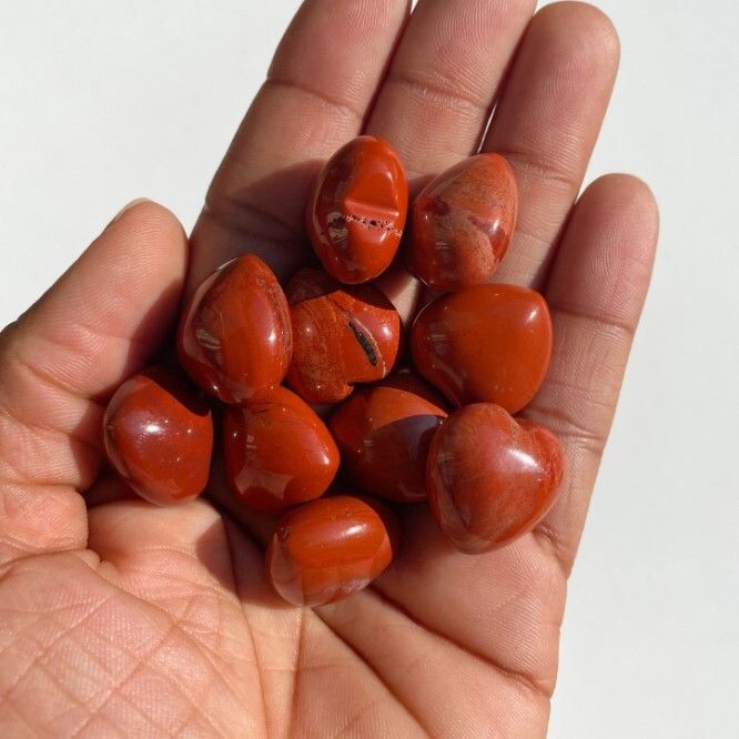 Natural Red Jasper Stone Gemstone Crystal Puffy Heart