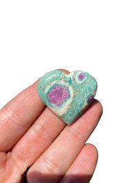 Natural Ruby Fuchsite Stone Gemstone Crystal Puffy Heart
