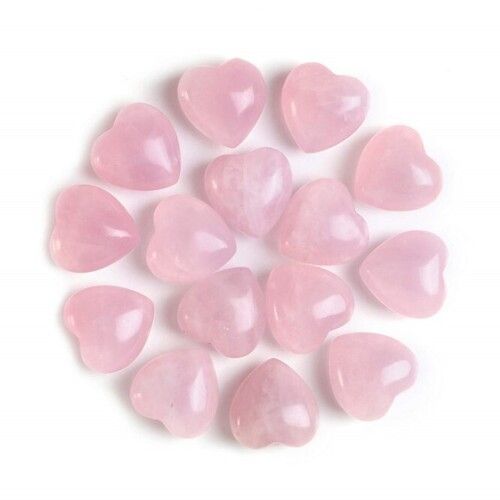 Natural Rose Quartz Gemstone Crystal Puffy Heart