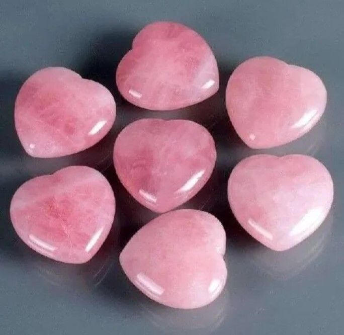 Natural Rose Quartz Gemstone Crystal Puffy Heart