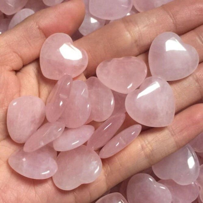 Natural Rose Quartz Gemstone Crystal Puffy Heart