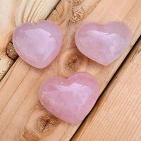 Natural Rose Quartz Gemstone Crystal Puffy Heart