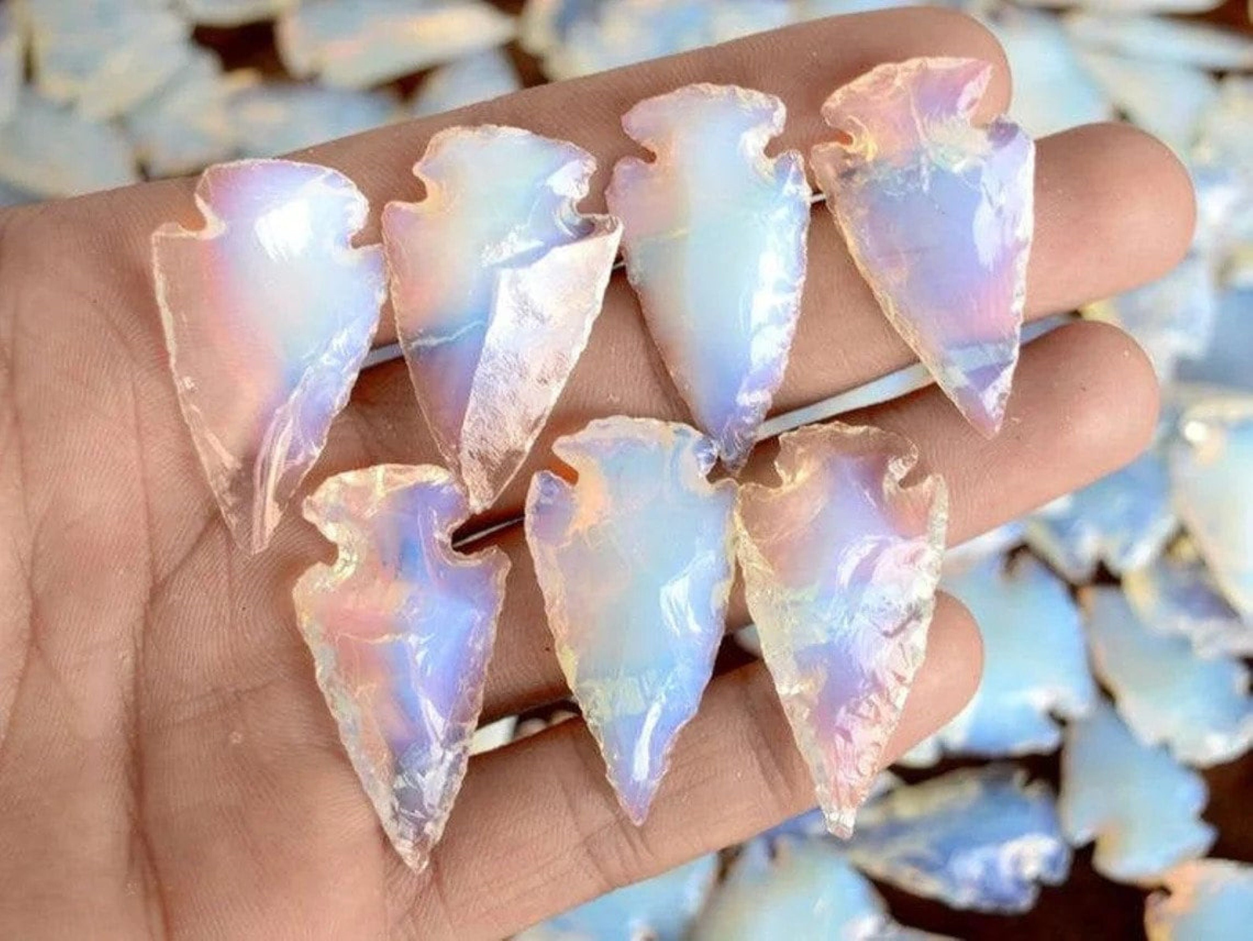 Natural Opalite Gemstone Crystal Arrowheads