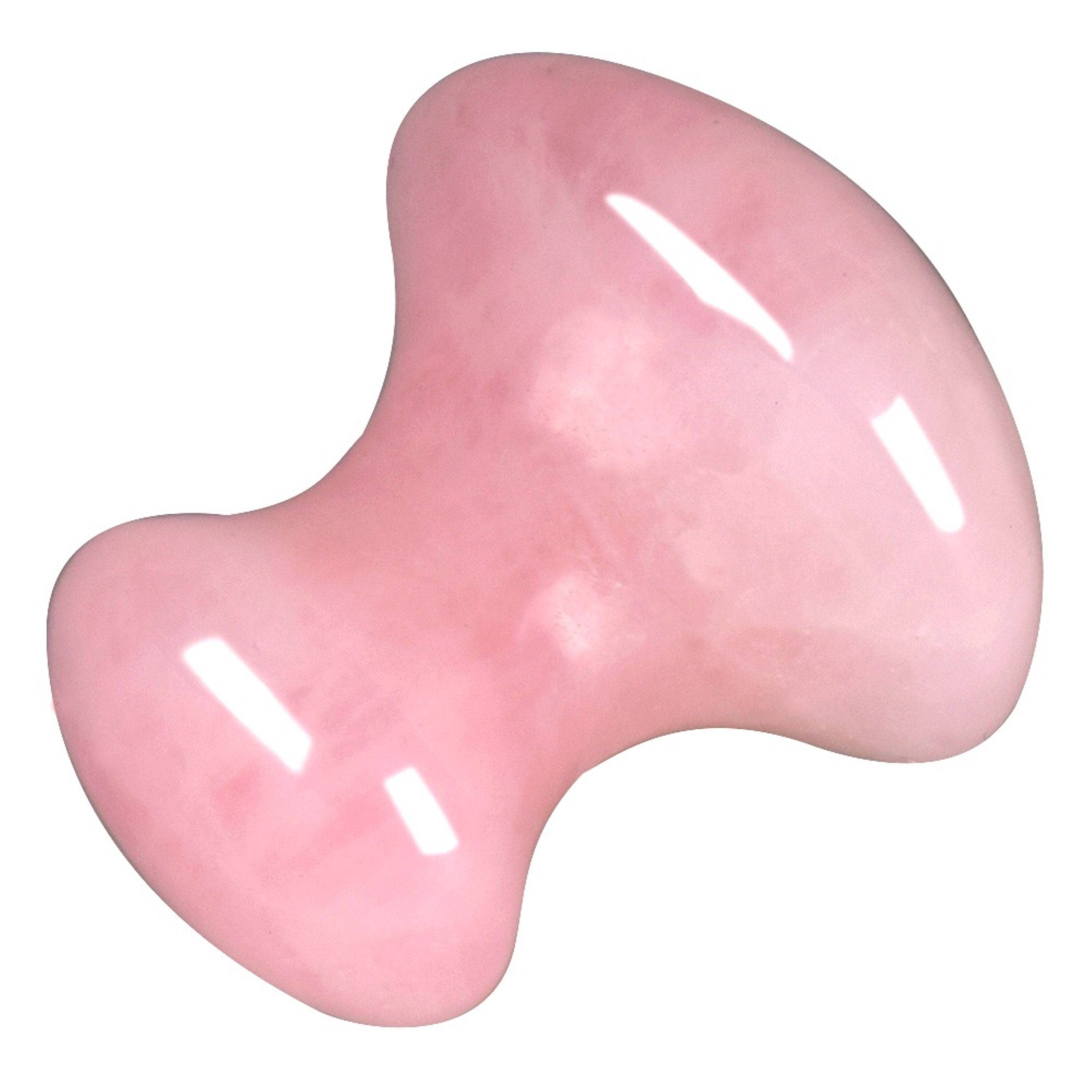 Natural Rose Quartz Gemstone Mushroom Shape Face Massager Gua Sha