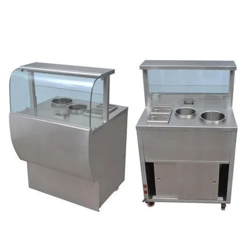 Silver Golgappa Chaat Counter