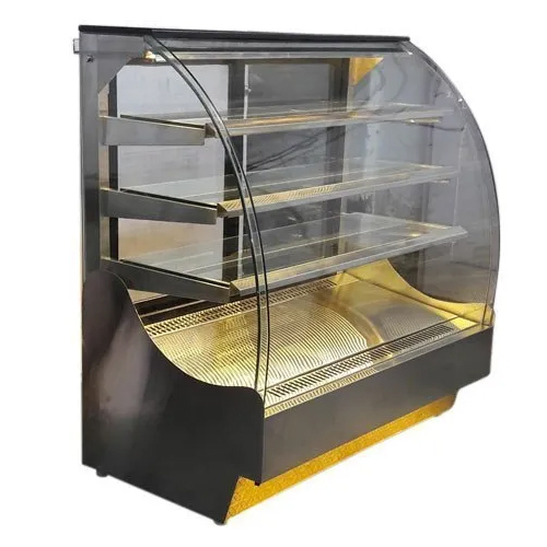 Silver Curved Glass Sweet Display Counter